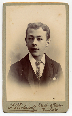 Unidentified boy photographed by Frank Albert Wreford Richards. Carte de visite No.1