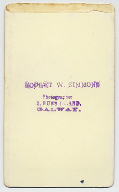 Robert William Simmons carte de visite photograph 1(verso)