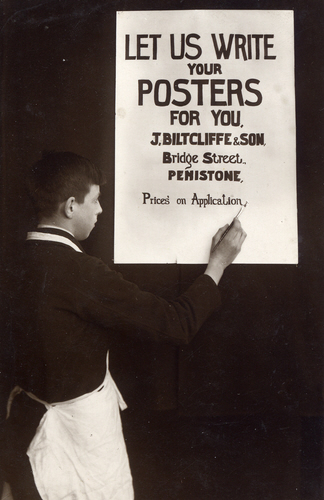 J Biltcliffe & Son advertising postcard taken about 1930