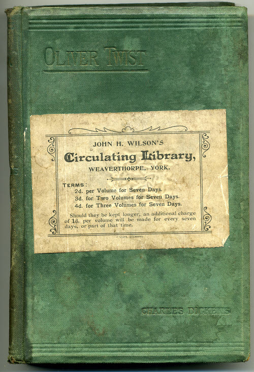 Oliver Twist book from John H Wilson’s Circulating Library – 1920s