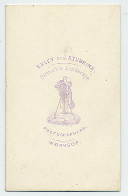 Mrs Emma Exley & Thomas Stubbins carte de visite photograph 1(verso)
