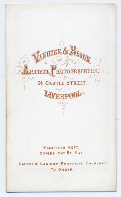 Vandyke & Brown carte de visite photograph 1 (verso)