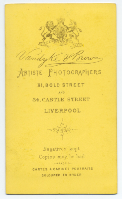 Vandyke & Brown carte de visite photograph 4 (verso)
