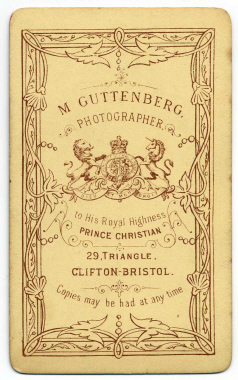 Marcus Guttenberg carte de visite photograph 7 (verso)