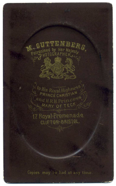 Marcus Guttenberg carte de visite photograph 16 (verso)