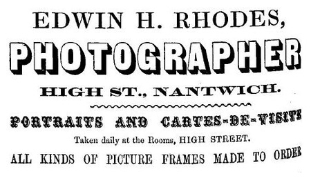 Rhodes, E H advert Cheshire Directory 1864