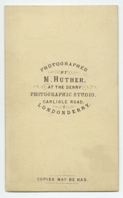 Mary Huther carte de visite photograph 3 (verso)