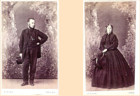 Photographs of Robert Cade and Maria Cade about 1862 - photos courtesy Isabel Hanson, Edinburgh, Scotland