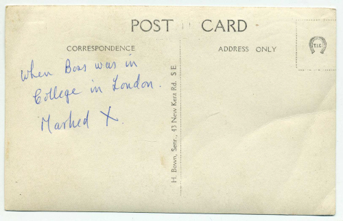 Henry Bown photograph 35 - postcard (verso)